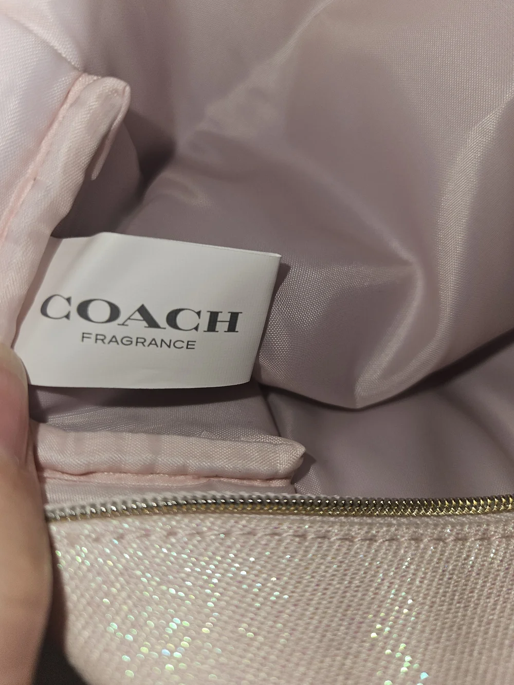 NWT COACH Pink Glitter Travel Pouch - Women's Toiletry Case
